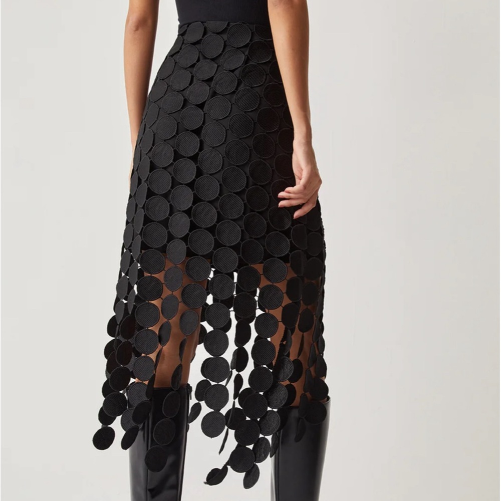 Laser Cut Multi Circle Double Layered Skirt